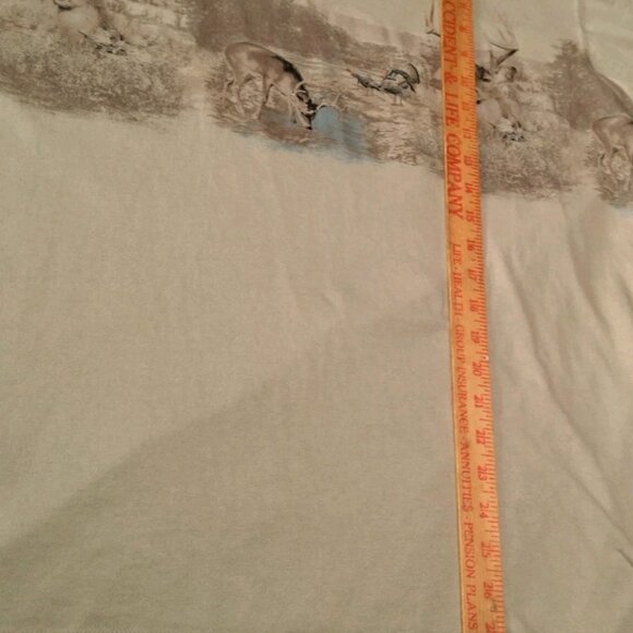 Redhead Henley Shirt Men XL Buck Deer Turkey Hunting Hunt Tan Animals Cabincore - Picture 4 of 10